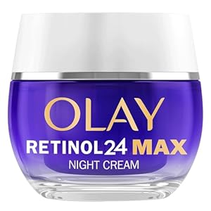 Olay Retinol 24 MAX Night Cream Face Moisturiser, Skincare with Antioxidant Vitamin E, 40% Glycerin Overnight Anti Aging Skin Care: Smooths, Renews and Hydrates, 50ml (vs Retinol24 Night Cream)