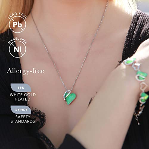 Image of Leafael Gift Necklaces for Women, Infinity Love Birthstone Heart Crystal Pendant, Birthday Anniversary Jewelry for Wife, Mom, and Her, Silver Plated, 18 inch + 2 inch Adjustable Chain