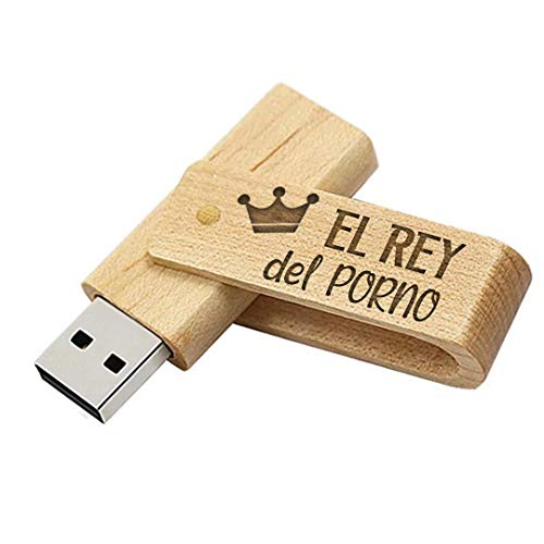 Memoria USB El Rey del Porno   Pendrive Originales Y Divertidos para Regalar   Flashdrive De Madera 16Gb USB Regalo