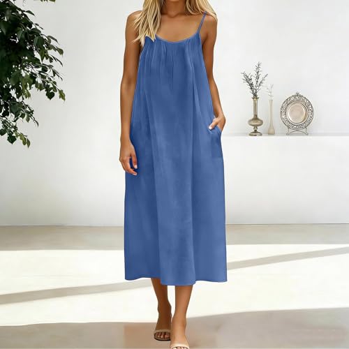 Robe bohème décontractée longue en couleur unie fluide