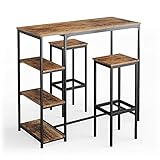 Der Bartresen und Hocker bieten eine solide und elegante Lösung für die Küche, mit Metallgestell und -beinen, perfekt für geselliges Beisammensein.