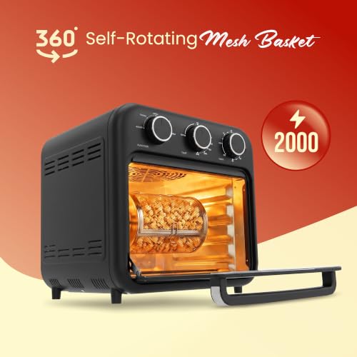 Image of iBELL 24L Air Fryer Oven For Home Kitchen, 6-in-1 Functionality, Bake, Grill, Toast, Pizza & Dehydrate, Adjustable Temperature Control & Timer | 2-Year Warranty | Black