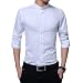 Produktbild Sliktaa Hemd Herren Stehkragen Slim Fit Langarm Business Hochzeit Formale Shirt Smoking Baumwolle
