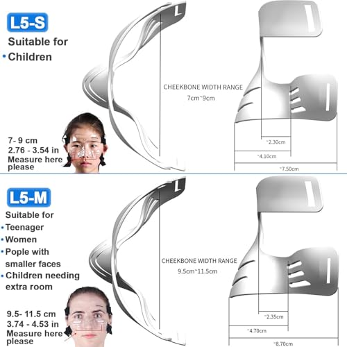 QianCheng, Nasenschutzmaske, Gesichtsschutzmaske, L5 mittlere Größe, mit Polsterung für Damen und Jugendliche, QC-L5-M