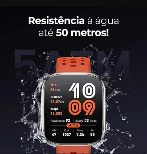 Relógio Smartwatch BIP 6, com IA, Gps e Mapas, Tela 1,97" AMOLED, Ligação Bluetooth, 46 mm, Resistente a Água 5 ATM, Bateria 24 dias, 140 modos de exercício, Original com Nfe e garantia - Red Vermelho - Imagem 6