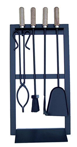 IMEX EL ZORRO, JUEGO CHIMENEA RECTANGULAR 4 PIEZAS(NEGR