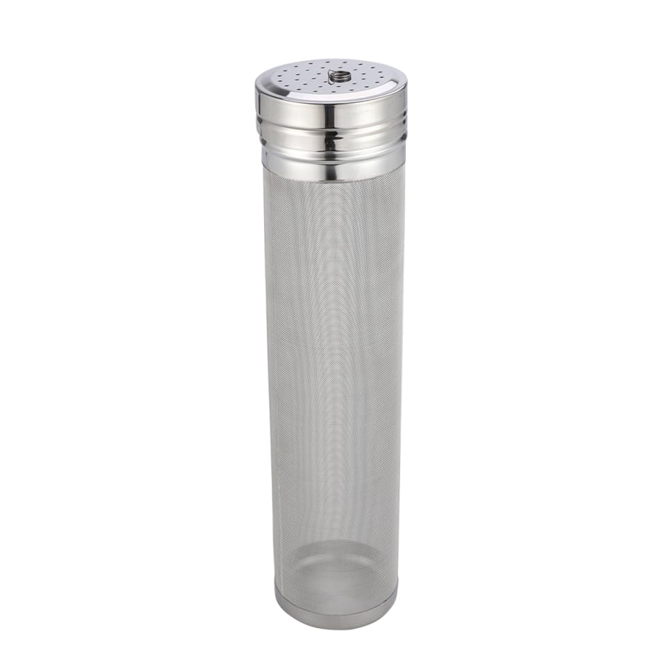 SHOWERORO 12 Inch Stainless Steel Beer Filter Cartridge Mesh Strainer Basket for Home Brewing Wine Making and Hop Filtration Kettle Tool