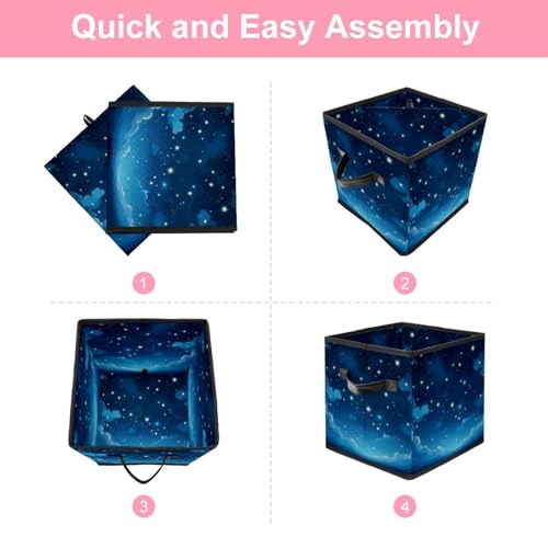 Cube de rangement bleu gain de place pour placard encombré