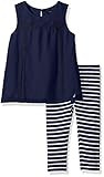 Nautica Girls' Stripe Chiffon Top with Capri Legging Set