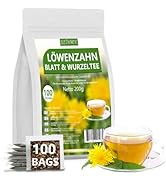 Lot de 100 sachets de thé à la racine de pissenlit - 100 % naturel et sans additifs