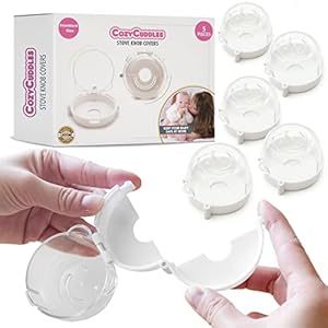 COZYCUDDLES Stove Knob Covers Protector kit – Easy to Use Covers for Standard Gas and Electric Stoves and Ovens – Child…