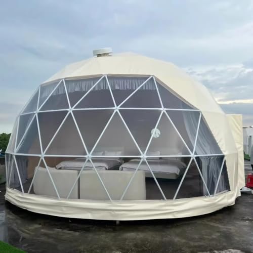 Starry Sky Camping Shelter Geodesic Dome Tent Spherical Glamping Canopy Wind Stabilized Thermal Retained Outdoor Patio Garden Event Festival Leisure Spaces