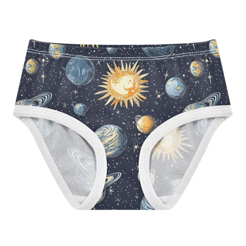 ZZKKO Planets Universe Girls Underwear Toddler Panties for Girls Comfort Brief Size 2T-8Y
