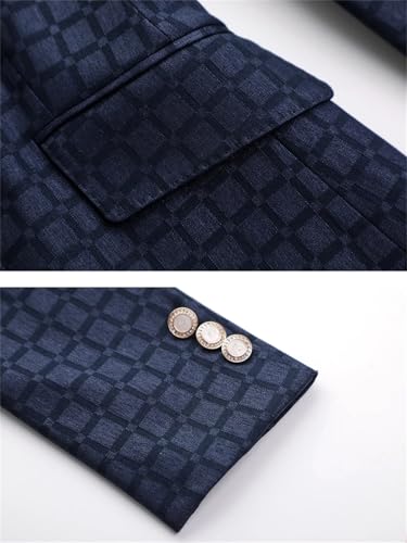 Women Plaid Blazer Casual Jacket Winter Long Sleeve Office Lady Coat4