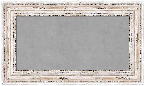Amanti Art White Framed Magnetic Board, 29x17, Cottage Office Decor