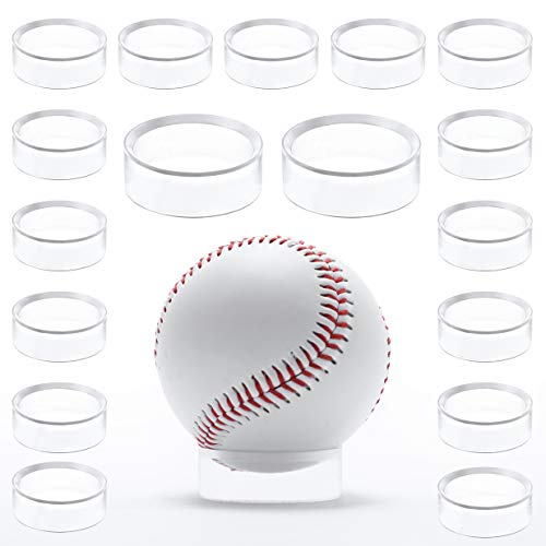 WYN-MART Clear Baseball Stand Holder Rings (30 Pack) Round Acrylic Plastic Display 1.22