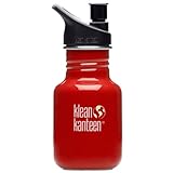 Klean Kanteen Stainless Steel 12 Ounce Water Bottle with 2.0 Sports Cap, Indicator Red
