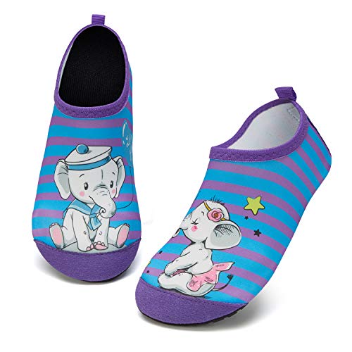 HMIYA Toddler Kids Water Shoes Swim Pool Shoes Non Slip Barefoot Quick Dry Aqua Socks for Boys Girls (Elephant, 28 29)