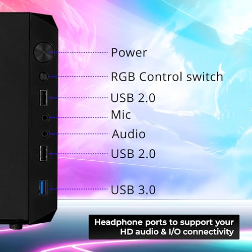 Image of ZEBRONICS Slash Mid-Tower Premium Gaming Cabinet ATX /MicroATX /MINI ITX, 1x 120mm Rear Fan,Halo Glow Ring RGB Fans,RGB LED Modes,Tempered Glass Side Panel,USB 3.0, Magnetic Dust Filter