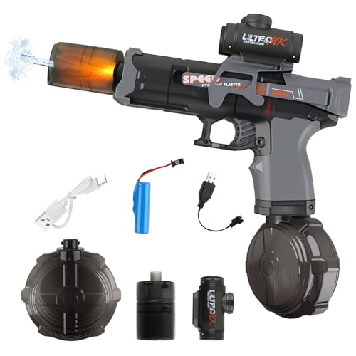 Wasserpistole, XiXiRan Water Gun Elektrisch, Elektrischer Fernstrahl-Wasserblaster mit Led, Elektrische Wasserpistole mi...