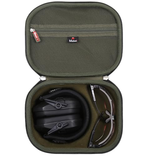 Mchoi Storage Case Fits for Walkers Razor Slim/Howard Leight Honeywell Impact Sport/PROHEAR 066 030 Earmuffs, Case Only (Dark Green)
