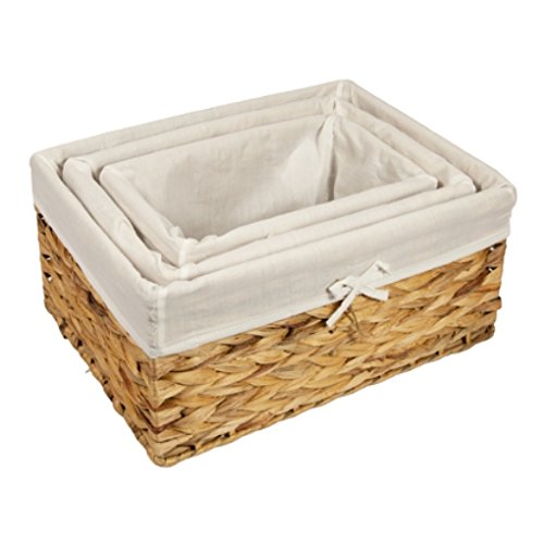 Cesto portaoggetti in vimini Woodluv con fodera