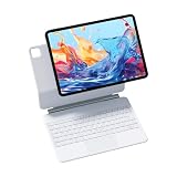 EWIN iPad用キーボード付きケース SmartPad Folio Premium 一体型テンキー＆タッチパッド 10.9/11/12.9/13インチ iPad 第10・11世代 /Air 第4–7世代 /Air 13インチ M2/M3/Pro 11インチ 第1–4世代 12.9インチ 第3–6世代 (ホワイト, 12.9/13インチ対応)