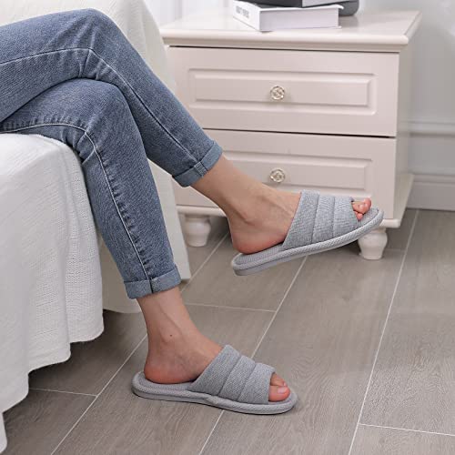 Image of shevalues Summer House Slippers for Women Men Breathable Waffle Indoor Slippers Slip-on Open Toe Home Shoes