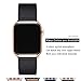POWER PRIMACY Leather Bands Compatible with Apple Watch Band 38mm 40mm 41mm 42mm-Series 10,Genuine Leather Strap Compatible for Women Men iWatch SE Series 10 9 8 7 6 5 4 3 2 1(Black/Rosegold)