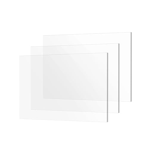 3 hojas acrílicas de 5 x 7 pulgadas, 1/8 pulgadas (0.118 in) de grosor para marcos de fotos, manualidades, proyectos de exhibición de bricolaje,