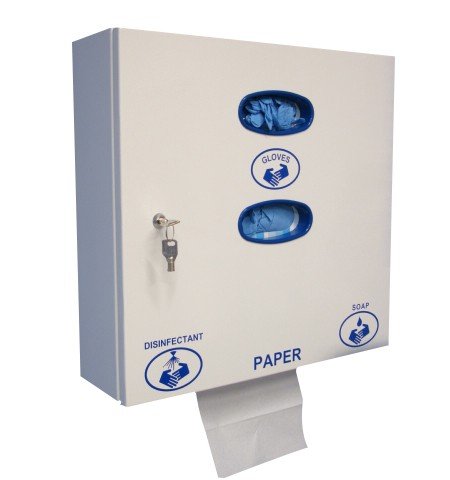 Gamar Multisan - Dispensador de higiene multifunción para guantes, toallas de papel y jabón