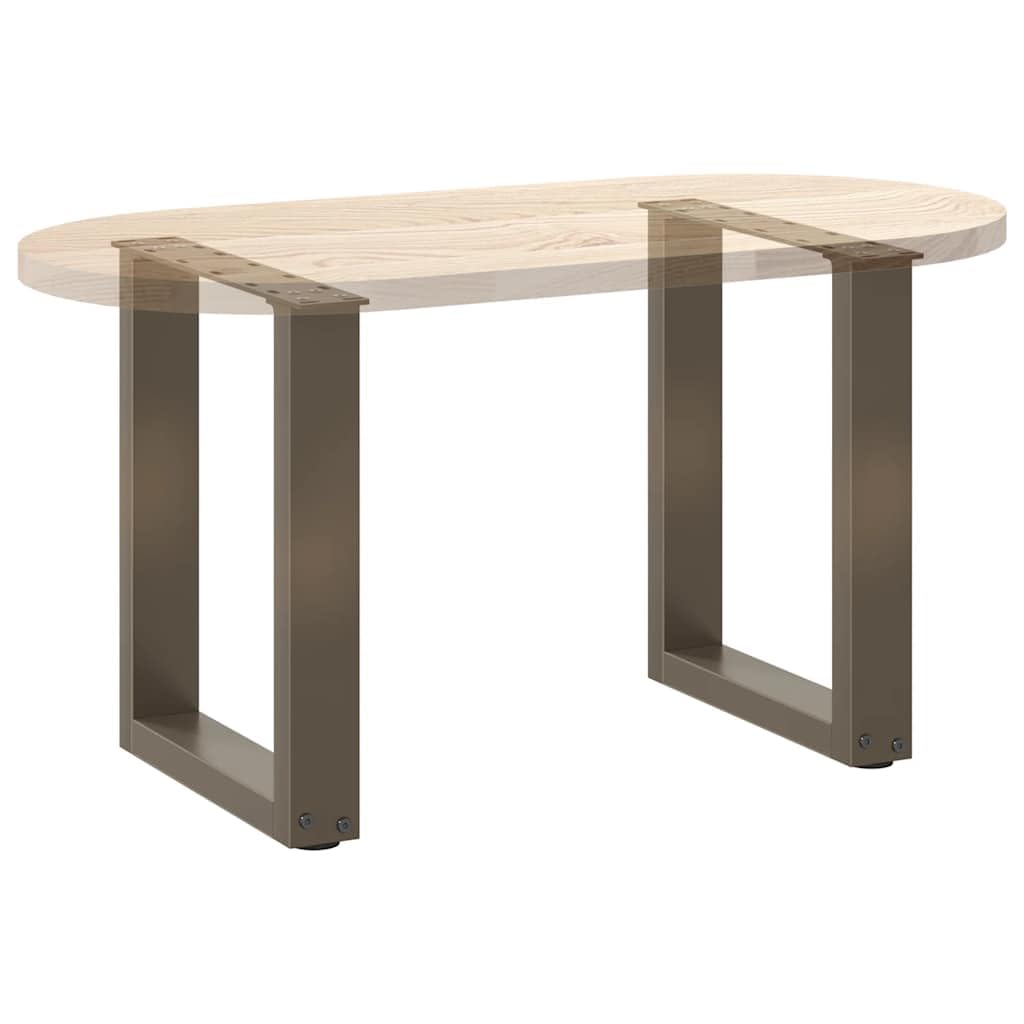 Générique Nogi stolika kawowego w kształcie litery U 2 sztuki ze stali naturalnej 28 x (42-43) cm, wytrzymałe i regulowane do ciężkiego blatu