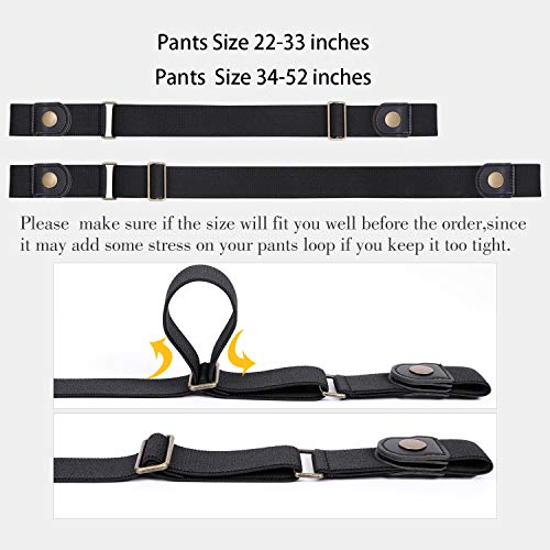 Werforu 4 Pieces No Buckle Invisible Stretch Belt Buckle-Free Elastic Belt For Women,Black+Coffee+Blue+Grey, Waist Size 35-53 Inches #TOP3