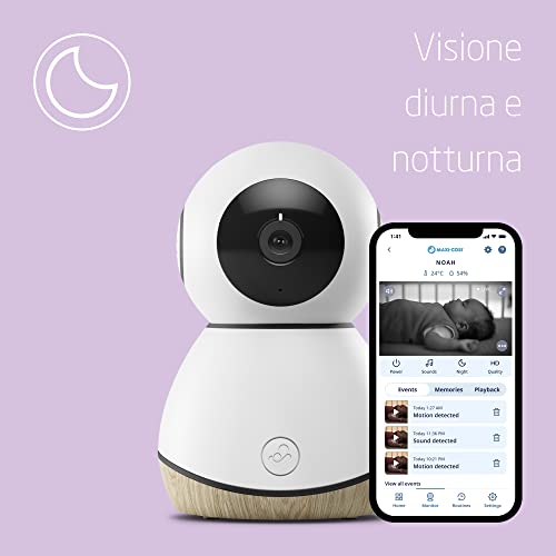 Maxi-Cosi See Baby Monitor Video E Audio, Telecamera Visione Notturna Hd, Sensore Movimento E Rumori, Rileva La Temperatura E Umidità Stanza, Con Rumori Bianchi E Suoni Rilassanti Integrati - 3