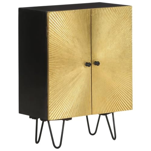 Mueble auxiliar de salón en madera de mango y latón para entradas elegantes 2