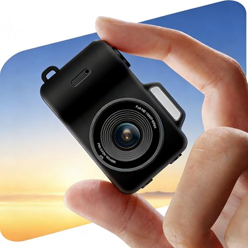 Hoofun Mini porte-clés appareil photo numérique : vidéo HD 1080p petit appareil photo numérique compact avec écran d'affichage de 0,96