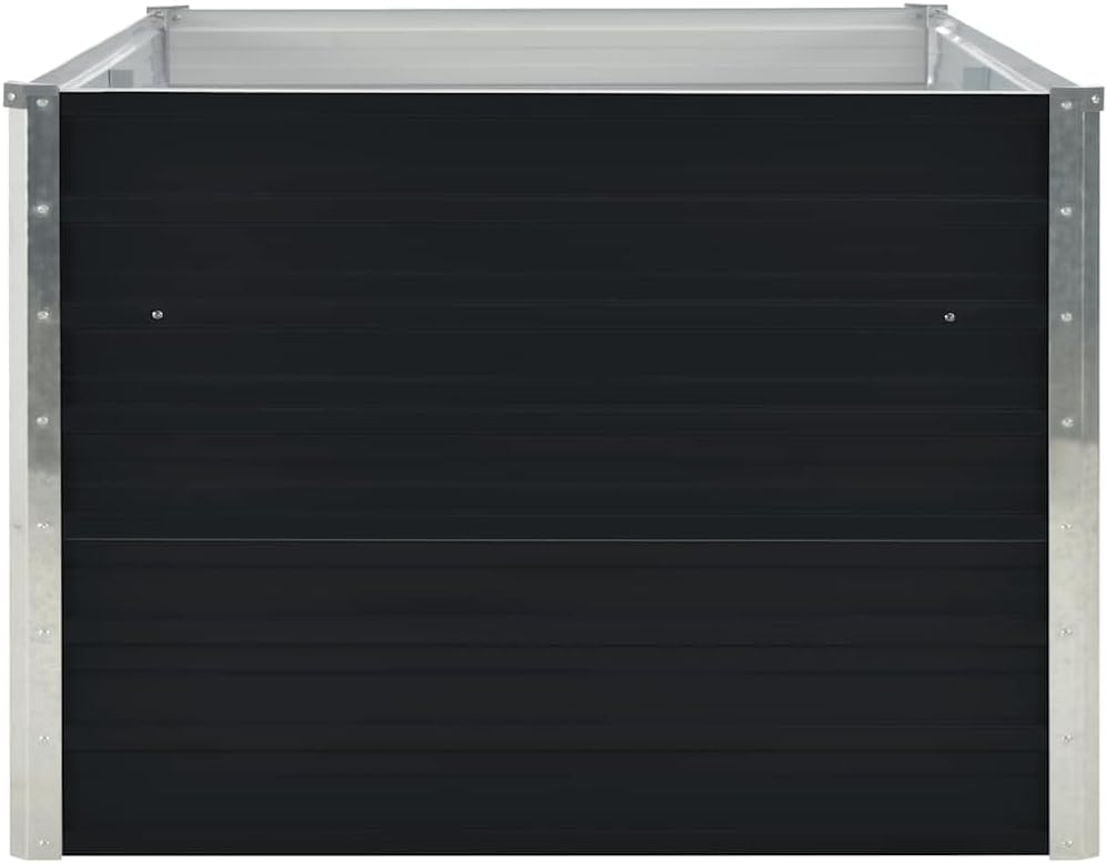 Raised Garden Bed 63"x31.5"x17.7" Galvanized Steel Anthracite Lawn Planters