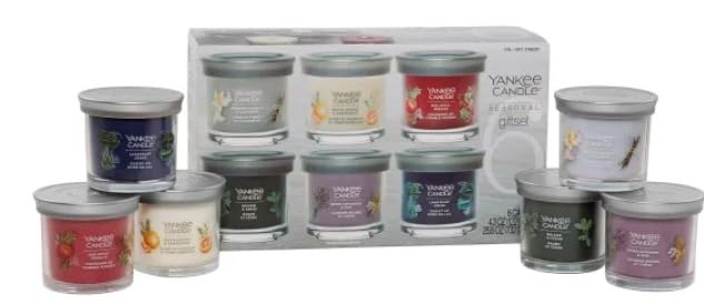 Yankee Candle Variety Pack, 6 Premium Soy Wax Blended Scented Candles, 4.3 oz Each