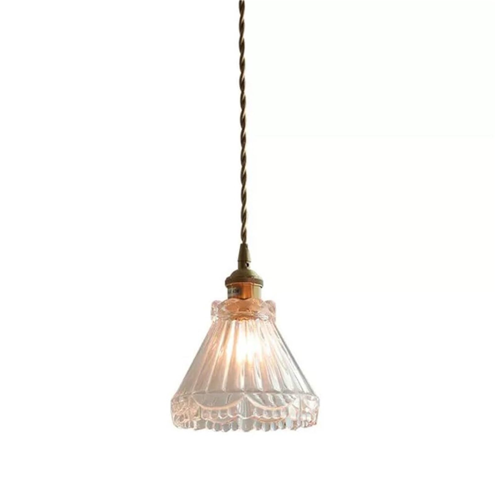 HUAYUSEDF Hand Blown Double Layer Globe Glass Pendant Lamp Chandelier Hanging Lighting Ceiling Fixture E27 for Kitchen Island Dining Room