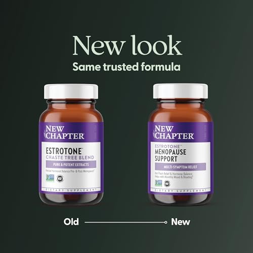 Image of New Chapter Menopause Supplement - Estrotone Herbal Hormone Balance for Women in Perimenopause, with Black Cohosh for Hot Flash Relief & to Reduce Night Sweats + Vitex, No Added Hormones - 30 ct