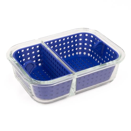Dual Dunk Iso Soak Cleaning Station (Small, Blue)