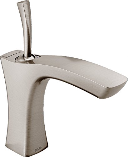 Delta Faucet Tesla Single Hole Bathroom Faucet Brushed Nickel, Single Handle Bathroom Faucet, Metal Drain Assembly, Stainless 552LF-SSMPU