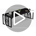Image of Executive Computer Desk|Large Workstation Tables for Home & Workplace | Wooden Top with Heavy-Duty Metal Frame|Office Table for Work| Conference Setup & Director Use| Black |200x70x75 CM