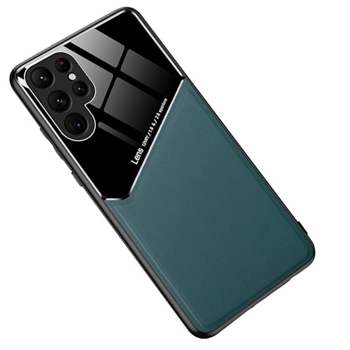 Étui en cuir pour Samsung Galaxy S26 vert fin anti-rayure protège objectif