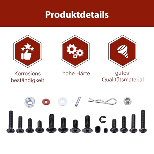 GIONAR 500 teiliges Universal RC Schraubenset, für RC Cars Trucks Crawler, M3 M4 Inbus Schrauben Muttern Shell Schnallen, Inklusive magnetischer Schraubenablage für einfache, RC Reparaturwerkzeug Kit
