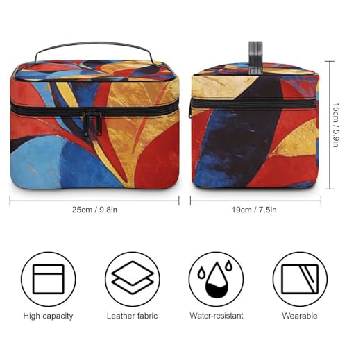Bolsa de maquillaje grande con cremallera y compartimentos para cosméticos de mujer 2