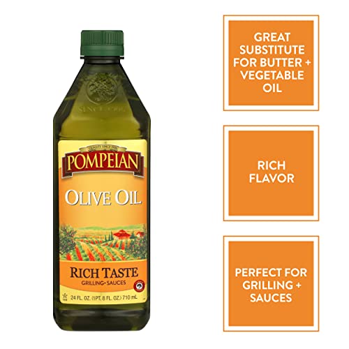 Pompeian Rich Taste Olive Oil, Rich, Full Flavor, Perfect for Grilling & Sauces, Naturally Gluten Free, Non-Allergenic, Non-GMO, 24 FL. OZ. 2 Pompeian Rich Taste Olive Oil, Rich, Full Flavor, Perfect for Grilling & Sauces, Naturally Gluten Free, Non-Allergenic, Non-GMO, 24 FL. OZ.