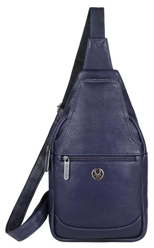 Image of WildHorn Leather Sling Crossbody Bag for Men, Stylish Chest Shoulder Bag for Men Women, Adjustable Strap for Commuting Travel Outdoor Activities Cycling