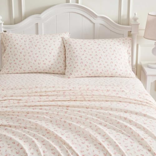 Image of Laura Ashley - Cotton Queen Sheet Set with Pillowcases, Deep Pocket