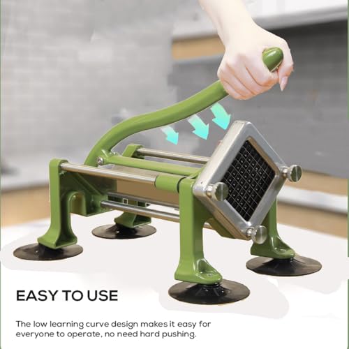 MYTASUY Commercial French Fry Cutter Stainless Steel.Potato Cutter for French Fries with 3/8Inch Blade, Commercial French Fry Cutter Manual Potatoes Cutting Machine with Suction Feet.
